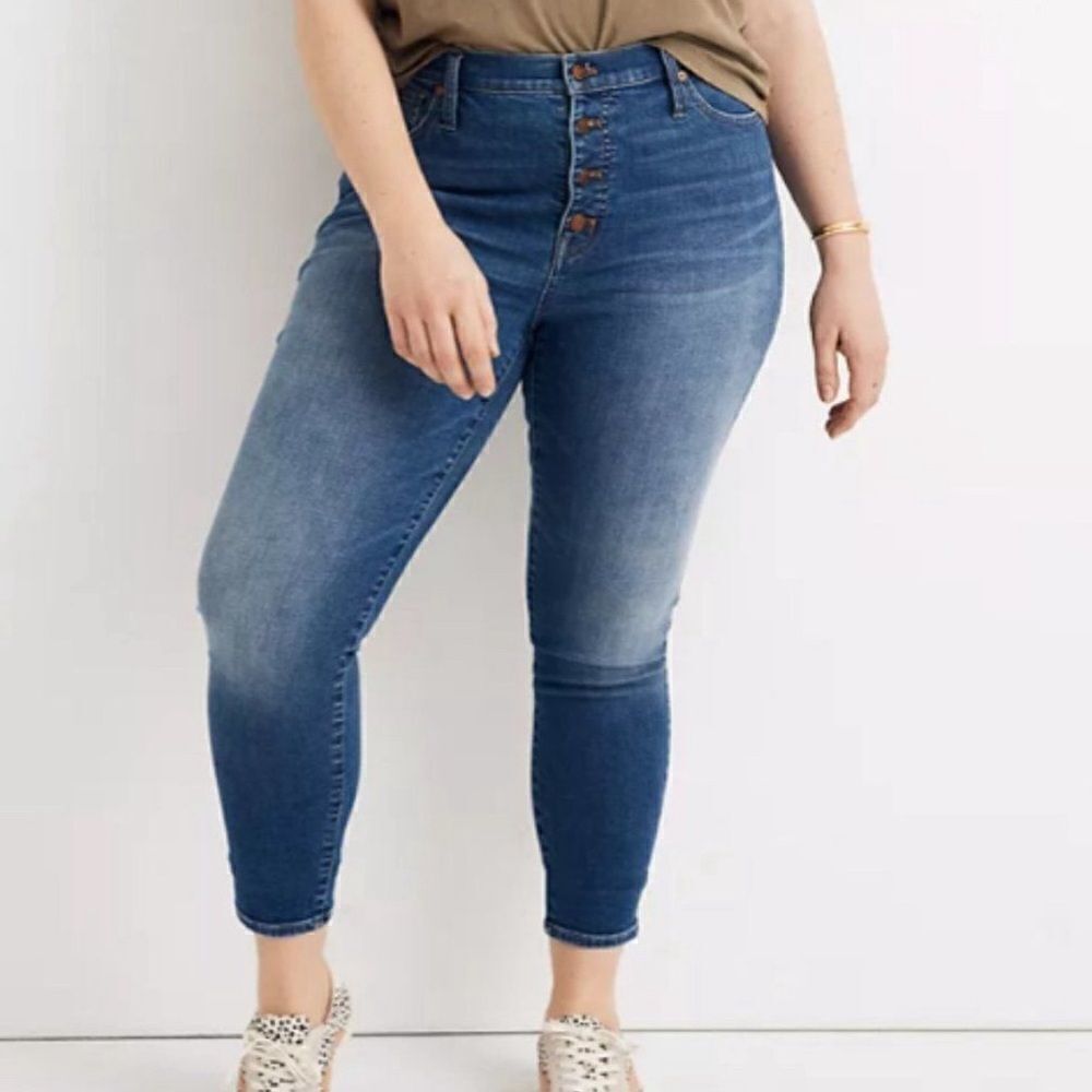 MADEWELL Mid Rise Skinny Crop 5 Button Sz 36